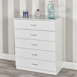 Urbn-Living Urbnliving Height 180Cm 4 Piece Wooden Bedroom Set White Wardrobe Chest Cabinet Bedside Table Clothes Storage - thumbnail 5