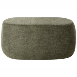 Wyld And Coco Luxo Living Dark Green Fabric Upholstered Accent Bench, Oval, Medium, 1000 X 600 X 440mm - thumbnail 1