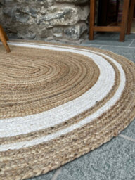 Second Nature Online Khidakee Oval Border Natural Rug Hand Woven Jute / 60 Cm X 90 Cm - thumbnail 5