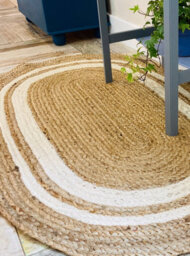 Second Nature Online Khidakee Oval Border Natural Rug Hand Woven Jute / 60 Cm X 90 Cm - thumbnail 9