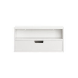 Sobuy Nkd03-W, Floating Nightstand Wall-Mounted Bedside Table Cabinet Wall Shelf,white,w45Xd25Xh22 - thumbnail 1
