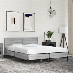 Berkfield Bed Frame Without Mattress Grey Sonoma 120X200 Cm - thumbnail 1