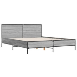 Berkfield Bed Frame Without Mattress Grey Sonoma 120X200 Cm - thumbnail 3