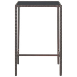 Berkfield 5 Piece Garden Bar Set With Cushions Poly Rattan Brown - thumbnail 7