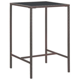 Berkfield 5 Piece Garden Bar Set With Cushions Poly Rattan Brown - thumbnail 6