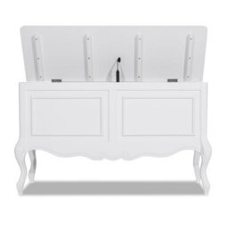 Statement Furniture Juliette Wooden Carved Blanket Box - White - thumbnail 5