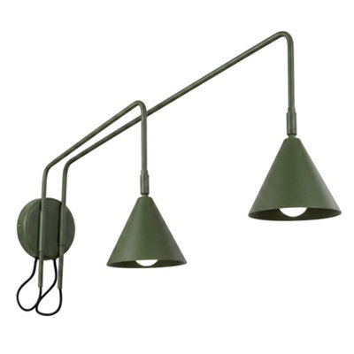 Sollux Lighting Nox Steel Olive Green 2 Lights Modern Wall Lamps - image 1