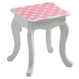 Teamson Kids Play Vanity Table Set, Children's Dressing Table With Mirror & Stool, Polka Dots, Pink/white - thumbnail 7