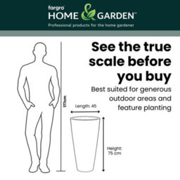 Fargro Home And Garden Vase Planter Charcoal Black Polystone Outdoor Tall Plant Pot 45Cm X 75Cm 83L Extra Large - thumbnail 9