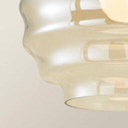 Valuelights Patty Champagne Bubble Glass Easy Fit Ceiling Lamp Shade And Bulb (D)22Cm - thumbnail 4
