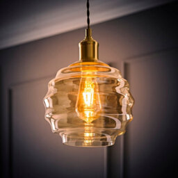 Valuelights Patty Champagne Bubble Glass Easy Fit Ceiling Lamp Shade And Bulb (D)22Cm - thumbnail 2
