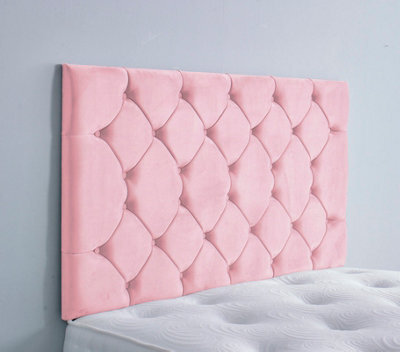 "Adore Designs Colchester Plush Velvet 4Ft6 Double 36"" Headboard - Pink"