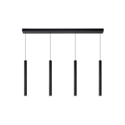 Lucide Lorenz Modern Bar Pendant Light - Led Dim. - 4X4W 3000K - Black - thumbnail 1