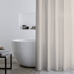 Catherine Lansfield Timeless Stripe 180X180Cm Shower Curtain Natural - thumbnail 2