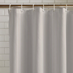 Catherine Lansfield Timeless Stripe 180X180Cm Shower Curtain Natural - thumbnail 1