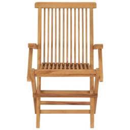 Berkfield Folding Garden Chairs 2 Pcs Solid Teak Wood - thumbnail 3