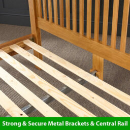 The Furniture Market Cheshire Solid Oak 4Ft 6In Double Size Bed With Arch Rail Frame - thumbnail 6