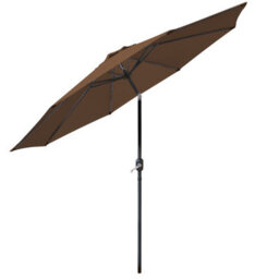 VRUC Outdoor Patio Garden Parasol Sun Shade Umbrella With Crank Handle & Tilt 3M Coffee - thumbnail 2