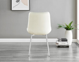 Furniturebox Uk Vogue Round Dining Table And 4 Cream Pesaro Silver Leg Chairs - thumbnail 9