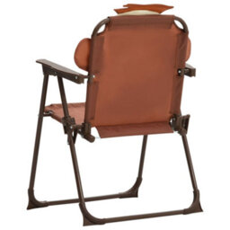 Berkfield 3 Piece Kids' Garden Bistro Set With Parasol Brown - thumbnail 6