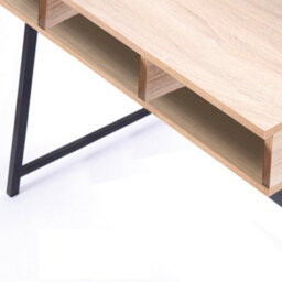 RB UK Nautilus Designs Oak Computer Desk With Black Frame & Upper Storage Shelf - thumbnail 3