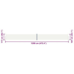 Walplus Retractable Side Awning Garden Sun Shade Canopy Gazebo For Back Door, Porch, Patio Cream 117X1200 Cm - thumbnail 8
