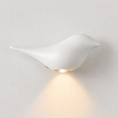 Amorly White Bird Wall Sconce, Rechargeable Motion Sensor Wireless Wall Light, For Bedroom, Hallway, Stairway, Entryway (Left Facing) - image 1