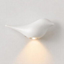 Amorly White Bird Wall Sconce, Rechargeable Motion Sensor Wireless Wall Light, For Bedroom, Hallway, Stairway, Entryway (Left Facing) - thumbnail 1