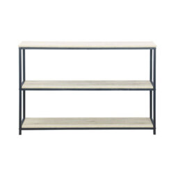Sweeek. 3-Level Industrial Bookcase With Wood And Metal Effect Loft Black 120X30X80 Cm - thumbnail 8