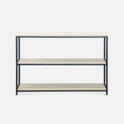 Sweeek. 3-Level Industrial Bookcase With Wood And Metal Effect Loft Black 120X30X80 Cm - thumbnail 3