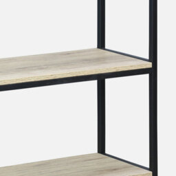 Sweeek. 3-Level Industrial Bookcase With Wood And Metal Effect Loft Black 120X30X80 Cm - thumbnail 7
