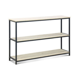 Sweeek. 3-Level Industrial Bookcase With Wood And Metal Effect Loft Black 120X30X80 Cm - thumbnail 6