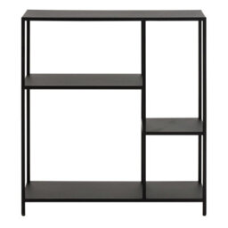 Wyld Haus Graz Matt Black Metal Asymmetrical 3-Shelf Bookcase - thumbnail 4