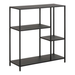 Wyld Haus Graz Matt Black Metal Asymmetrical 3-Shelf Bookcase - thumbnail 3