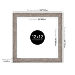 12X12 Walnut Ornate Picture Frame (30.5 X 30.5Cm) Poster, Photo, Artwork, Gallery Wall Or Print - thumbnail 2