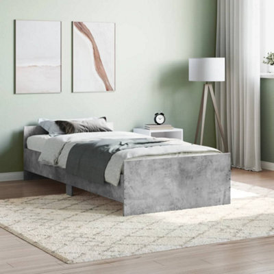 Berkfield Bed Frame Concrete Grey 90X200 Cm Engineered Wood - image 1