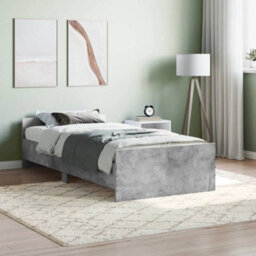 Berkfield Bed Frame Concrete Grey 90X200 Cm Engineered Wood - thumbnail 1