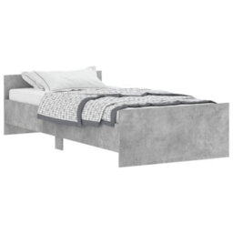 Berkfield Bed Frame Concrete Grey 90X200 Cm Engineered Wood - thumbnail 2