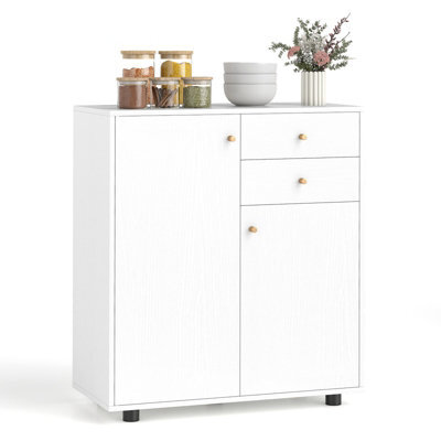 Gainoom Kitchen Sideboard Buffet Cabinet Coffee Bar Cabinet W/2 Drawers-White - image 1