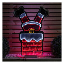 Snowtime Infinity Christmas Decoration Light Up Led Santa In Chimney Indoor Outdoor 60Cm - thumbnail 4