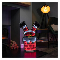 Snowtime Infinity Christmas Decoration Light Up Led Santa In Chimney Indoor Outdoor 60Cm - thumbnail 5