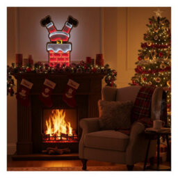 Snowtime Infinity Christmas Decoration Light Up Led Santa In Chimney Indoor Outdoor 60Cm - thumbnail 2