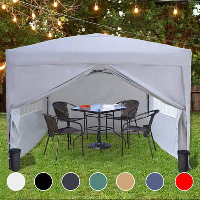 Birchtree Waterproof 3M X 3M Heavy Duty Pop Up Gazebo Marquee Garden Awning Party Tent Canopy 600D Polyester Steel Frame White - image 1