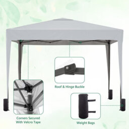 Birchtree Waterproof 3M X 3M Heavy Duty Pop Up Gazebo Marquee Garden Awning Party Tent Canopy 600D Polyester Steel Frame White - thumbnail 6