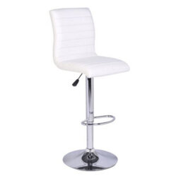 Furniture in Fashion Topaz Concrete Effect Bar Table With 4 Ripple White Stools - thumbnail 3