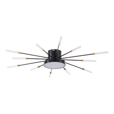 Thehotsale Modern 12 Heads Black Iron And Acrylic Fireworklike Low Energy Led Ceiling Light Fixture Decor - image 1