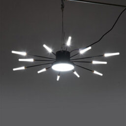 Thehotsale Modern 12 Heads Black Iron And Acrylic Fireworklike Low Energy Led Ceiling Light Fixture Decor - thumbnail 2