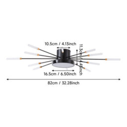 Thehotsale Modern 12 Heads Black Iron And Acrylic Fireworklike Low Energy Led Ceiling Light Fixture Decor - thumbnail 8