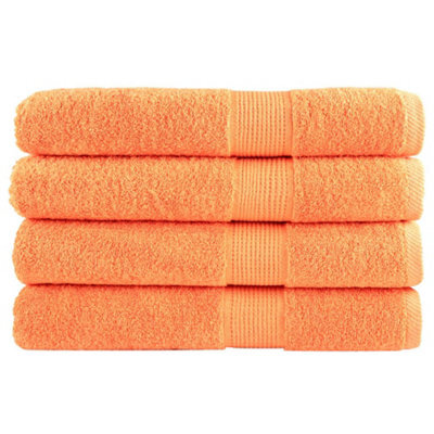 Berkfield Premium Sauna Towels Solund 4 Pcs Orange 80X200 Cm 600 Gsm - image 1