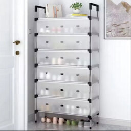 7 Tier Cabinet Storage Organiser Shoe Rack Stand Holder W/ Dust-Proof Cover - thumbnail 9